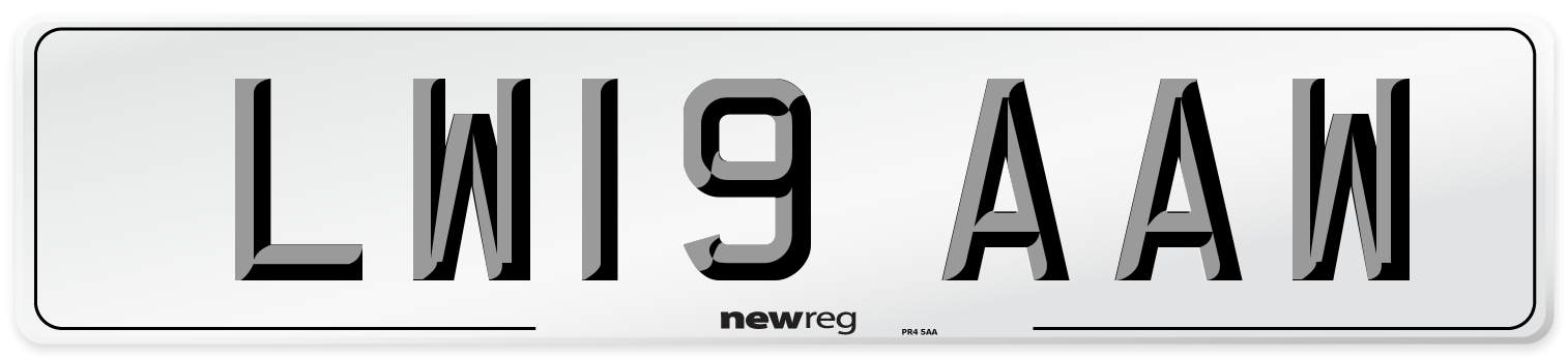 LW19 AAW Number Plate from New Reg